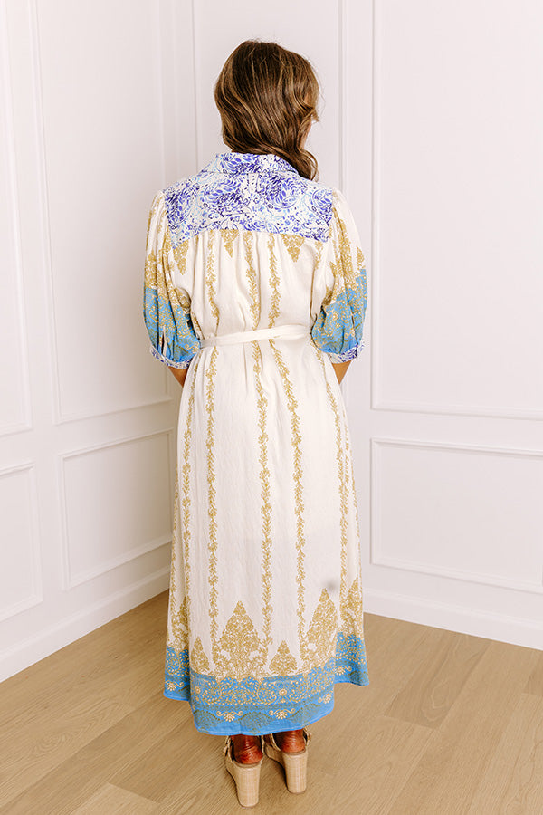 Isles of Scilly Floral Maxi Dress in Blue Image - 5