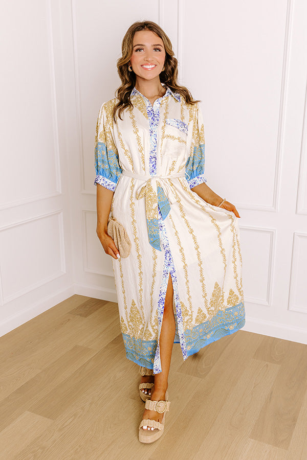 Isles of Scilly Floral Maxi Dress in Blue Image - 2