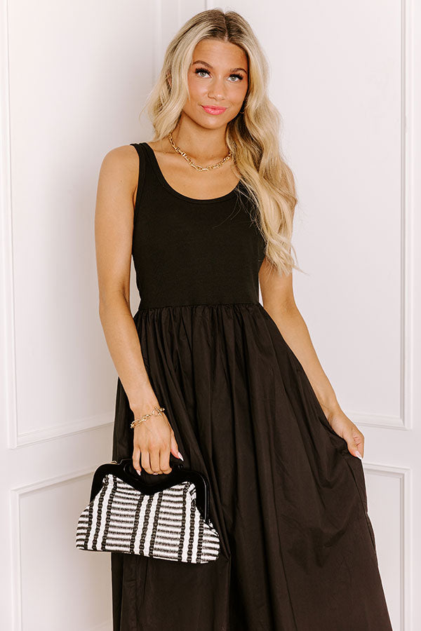 Courtyard Charm Midi Dress in Black Image 2
