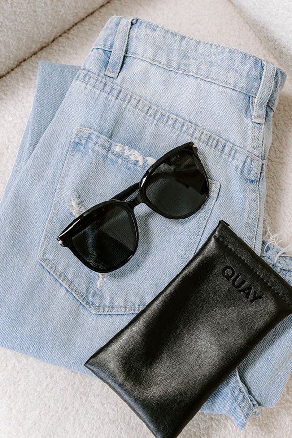 Quay Rent Free Polarized Sunnies in Black Image 1