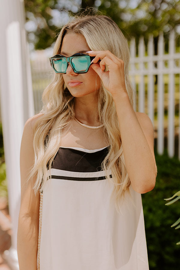 Bungalow Cutie Sunnies in Black with Green Lens Image 1