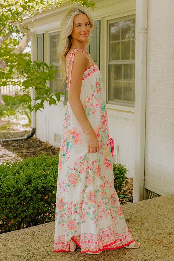 Capri Villa Floral Maxi Dress in Ivory Image - 4