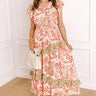 Paisley Picnic Asymmetrical Ruffle Midi Dress  Image 1