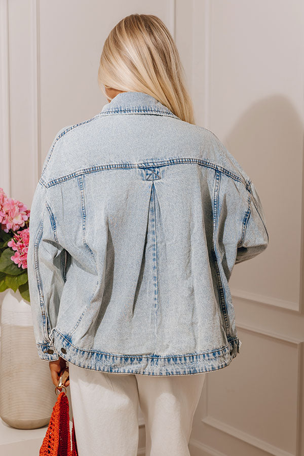 Classic Charm Denim Jacket in Light Wash Image - 4