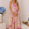 Sunset Twirls Floral Midi Dress Image - 1