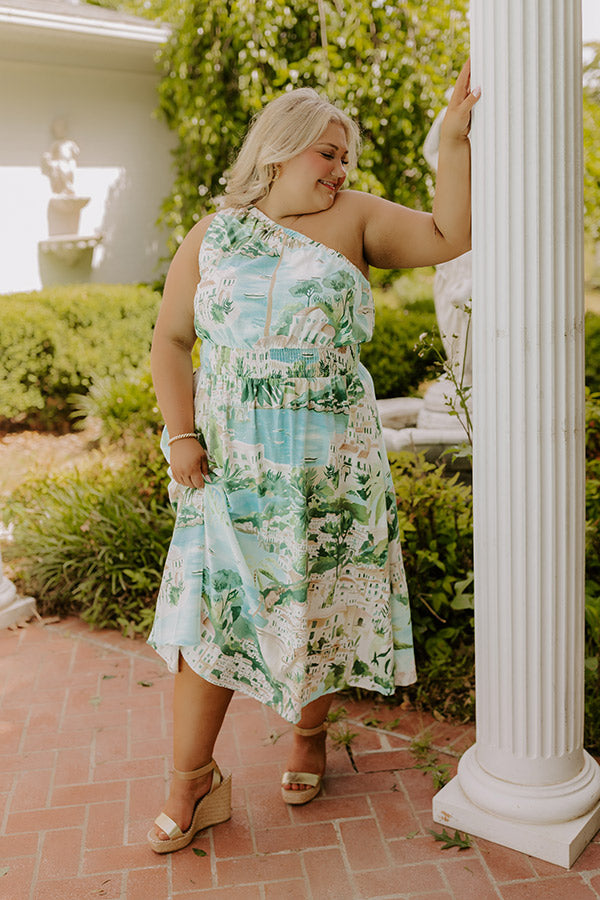 Strolling Through Capri Linen-Blend Midi Dress Curves Image 1