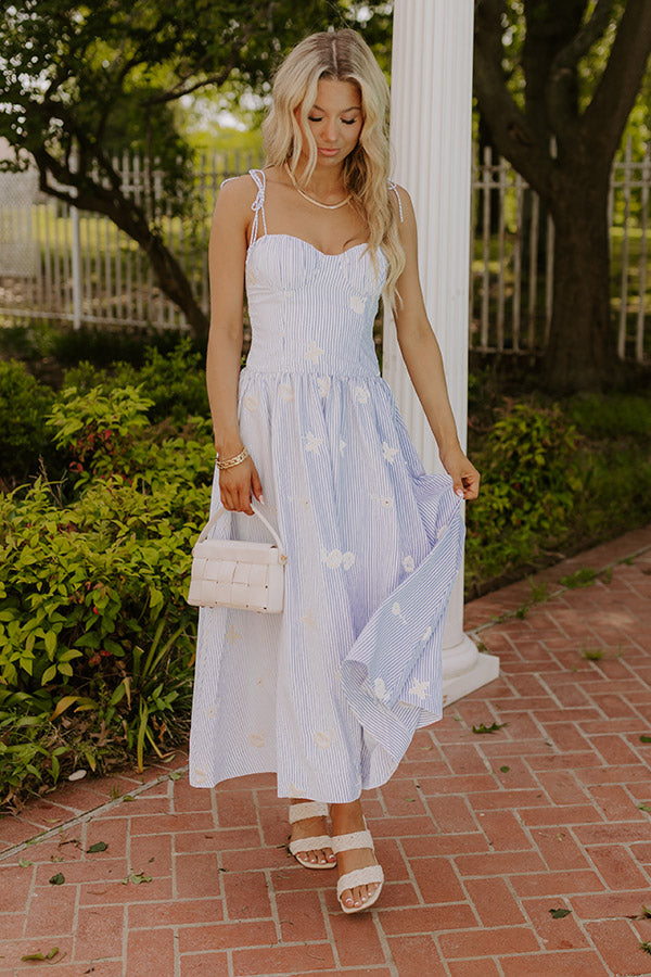 Seaside Blooms Embroidered Midi Dress Image 1