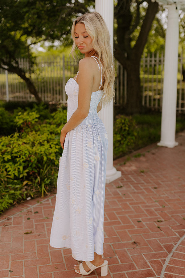 Seaside Blooms Embroidered Midi Dress Image 5