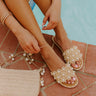 The Angelina Pearl Embellished Woven Sandal Image 1