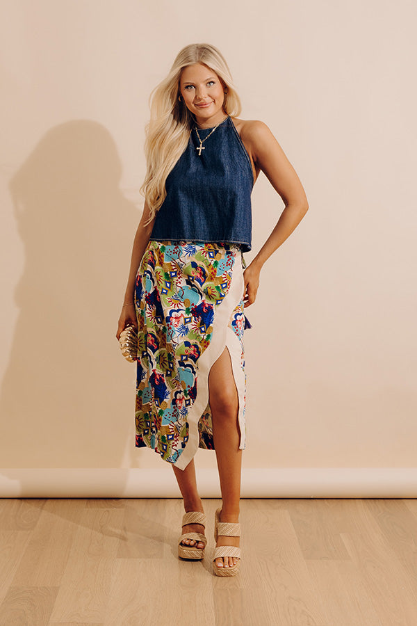 Block Party Ready Denim Halter Top Image - 5