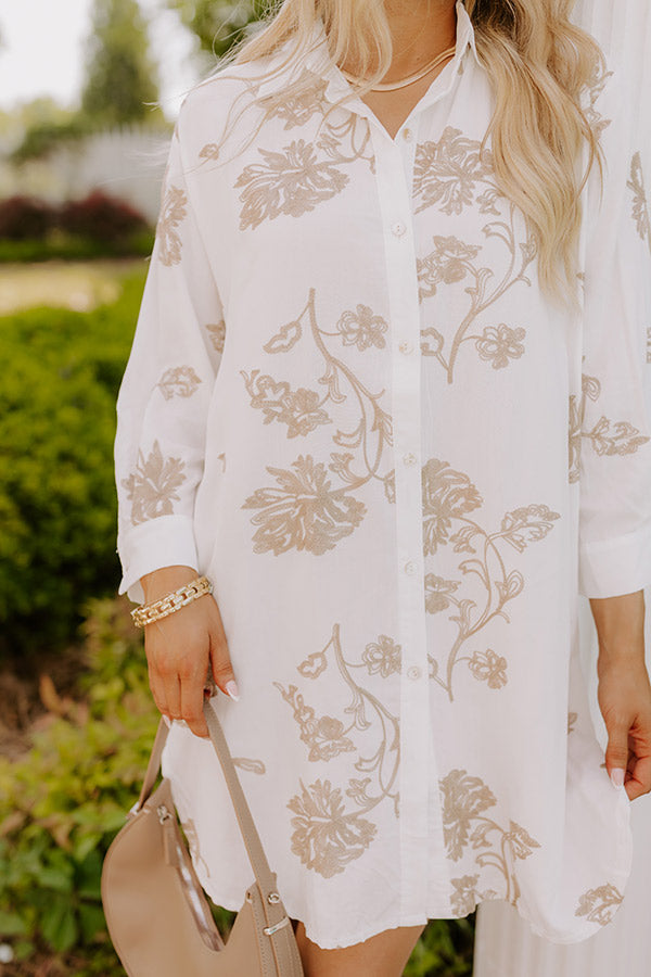 Bungalow Cutie Embroidered Button Down Mini Dress Image 3
