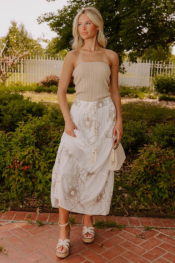 Bungalow Cutie High Waist Embroidered Maxi Skirt Image 2
