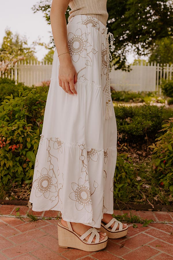 Bungalow Cutie High Waist Embroidered Maxi Skirt Image 3