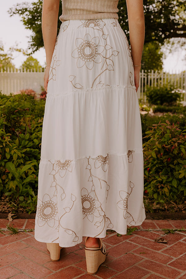 Bungalow Cutie High Waist Embroidered Maxi Skirt Image 4