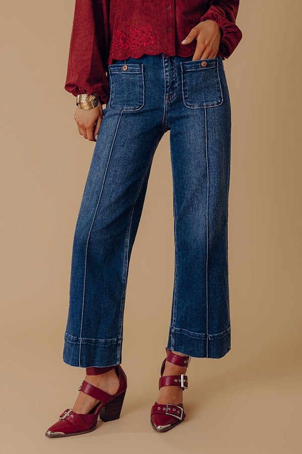 RISEN Monica High Waist Wide Leg Ankle Jean Image - 1