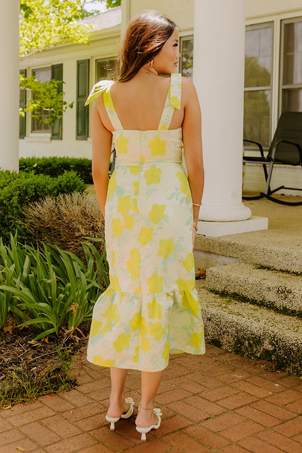 Hibiscus Garden Jacquard Midi Dress Image - 3