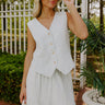 Coastal Chic Linen-Blend Stripe Vest Top Image 1