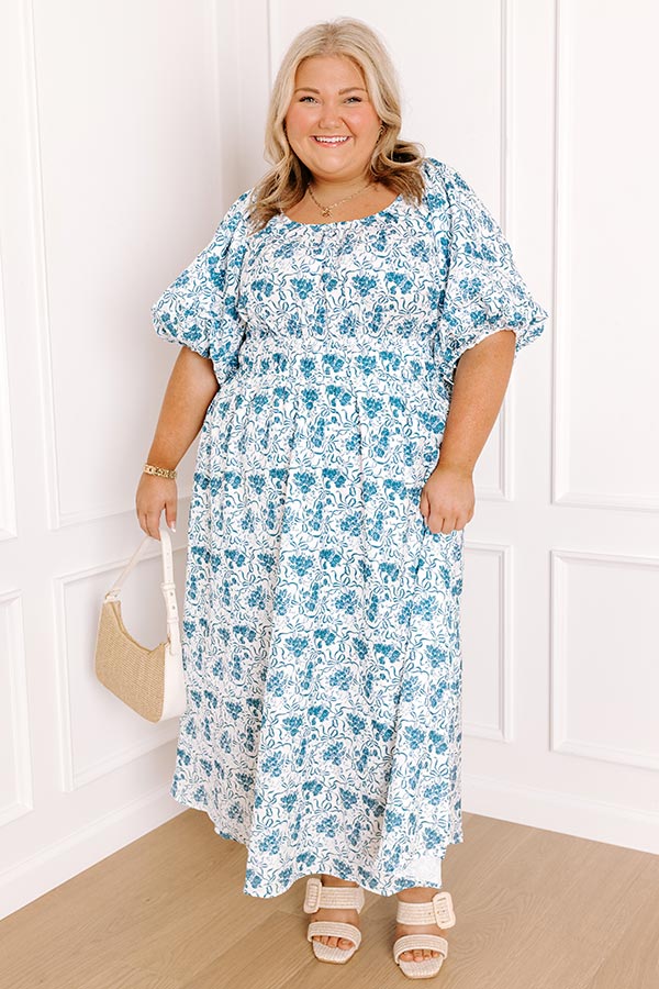 Vintage Garden Floral Maxi Dress Curves Image 1