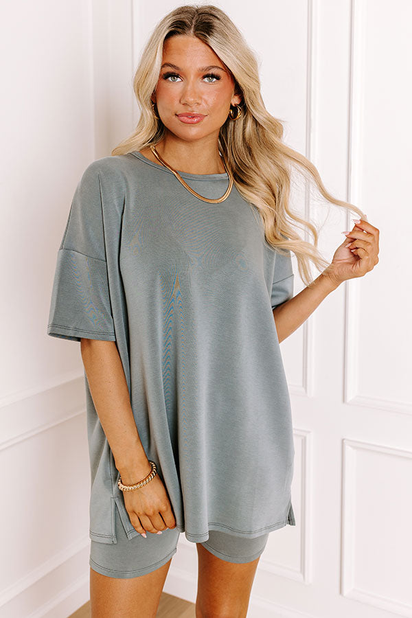 Sweet Serenity Oversized Tee in Charcoal Image 1
