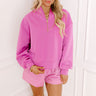 Street Style Chic Long Sleeve Scuba Top in Violet Image 1
