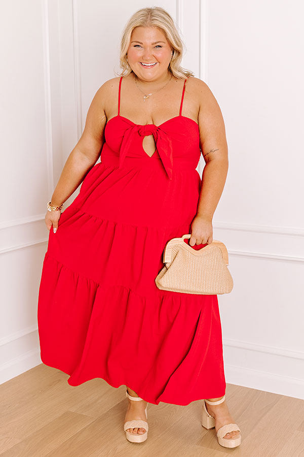 Picnic Cutie Front Tie Midi Dress Curves Image 1