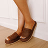 Del Mar Raffia Woven Platform Sandal in Chocolate Image 1