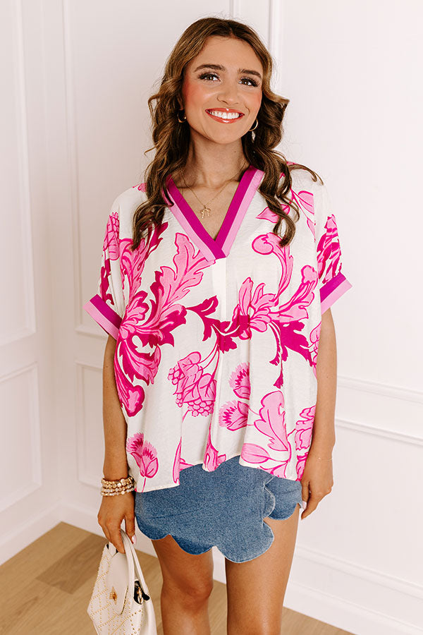 Veranda Views Floral Top in Pink Image - 3