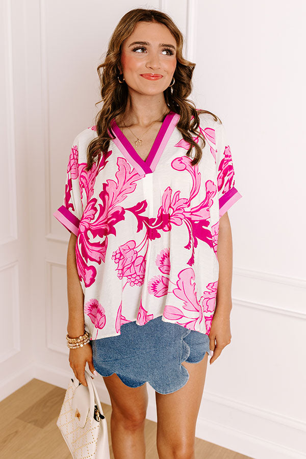Veranda Views Floral Top in Pink Image - 2