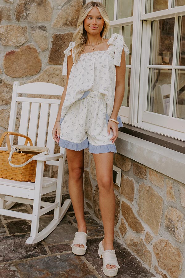 Playful Smile High Waist Floral Shorts Image 5