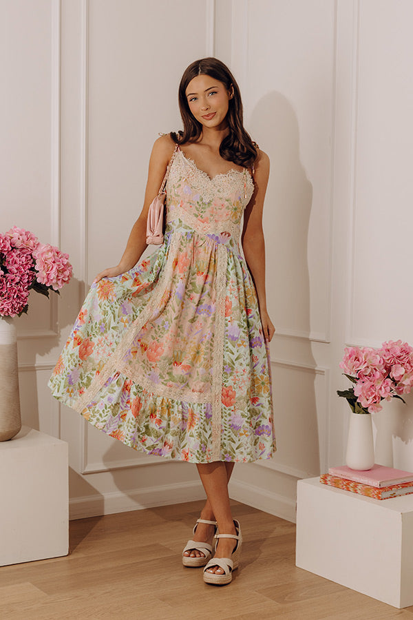 Whimsical Ways Floral Midi Dress Image - 1