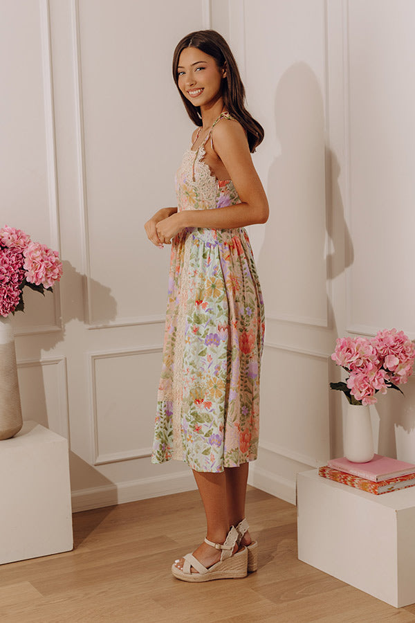 Whimsical Ways Floral Midi Dress Image - 3
