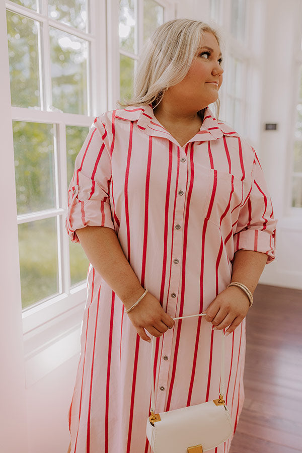 Coastline Chic Stripe Midi Dress Curves Image 2