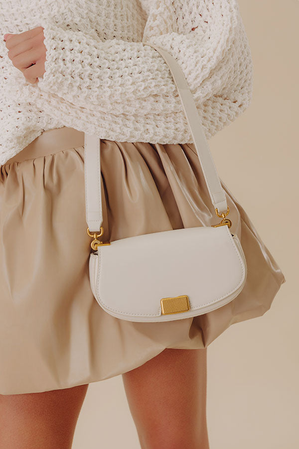 Simple Staple Faux Leather Purse in Ivory