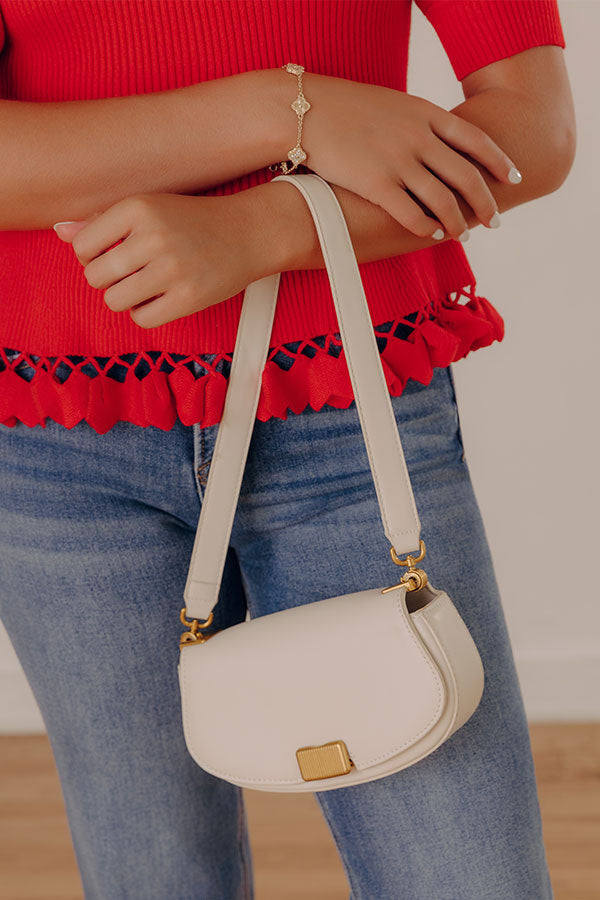 Simple Staple Faux Leather Purse in Ivory Image - 2