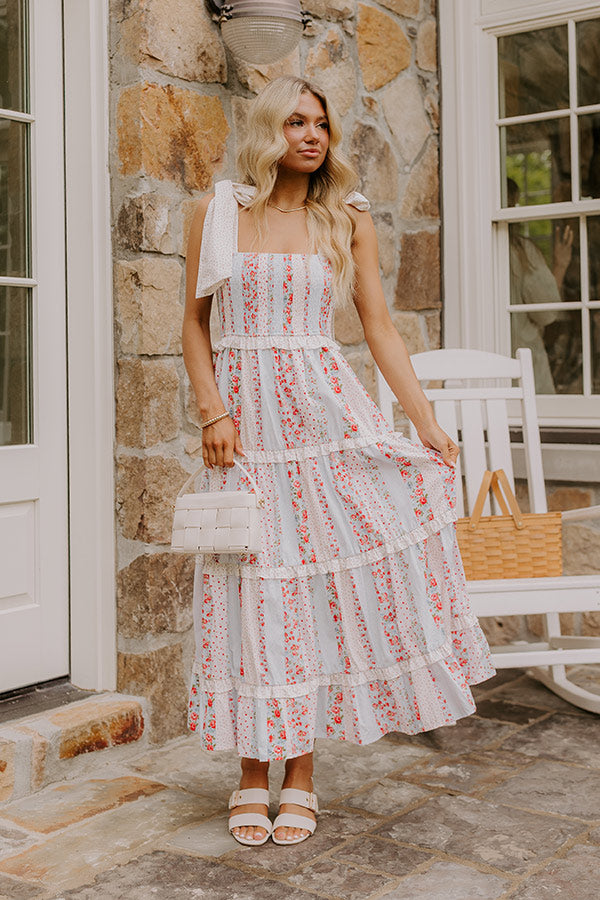Prairie Bloom Floral Tiered Midi Dress Image 4