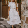 Courtyard Brunch High Waist Midi Skirt in White Image 1