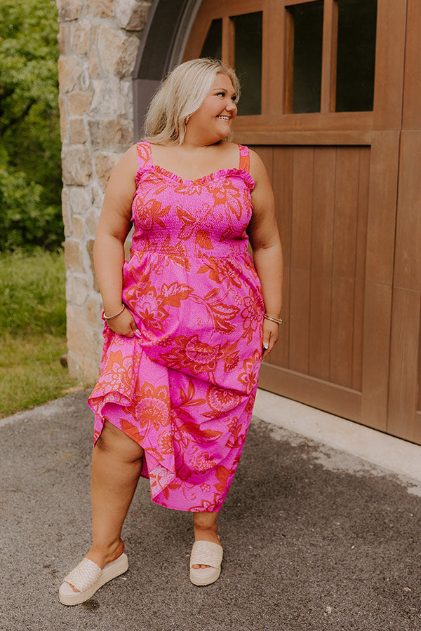 Fiesta On The Square Floral Midi Dress Curves Image 2