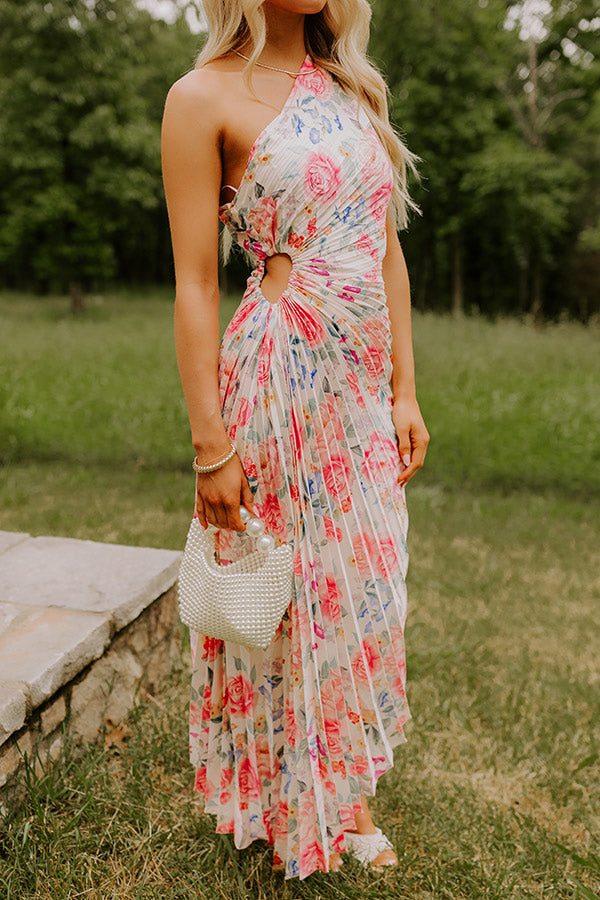 Aways My Amour Pleated Floral Maxi Dress Image - 3