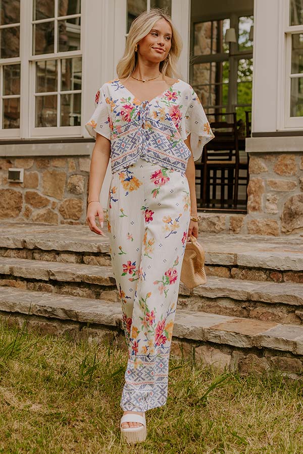 Boho Chic High Waist Floral Pants Image 1