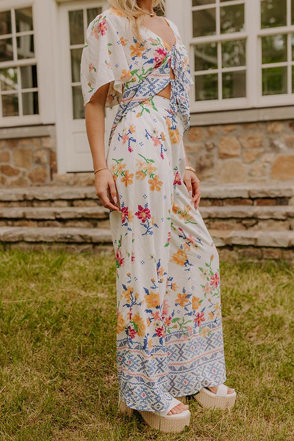 Boho Chic High Waist Floral Pants Image 4
