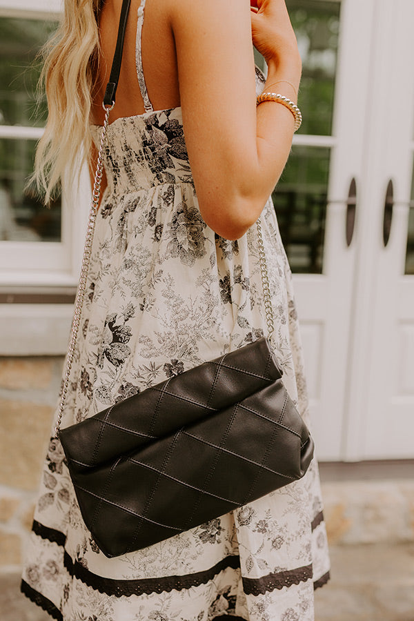 Posh Mode Faux Leather Clutch in Black Image 5