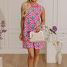 Chic Statement Floral Knit Mini Dress in Pink Image - 1