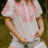 Myrtle Beach Brunch Embroidered Top in Pink Image 1