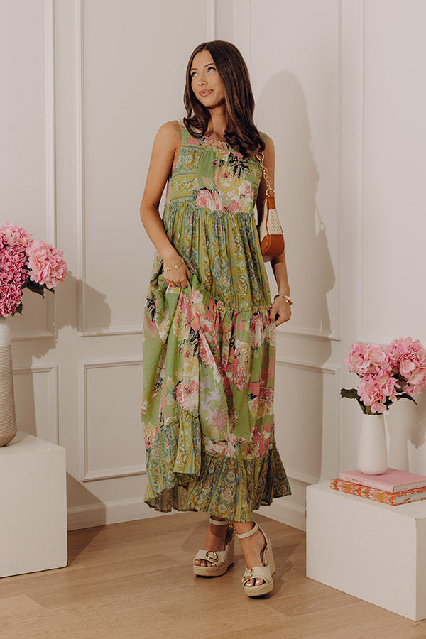 Petal Promenade Tiered Maxi Dress