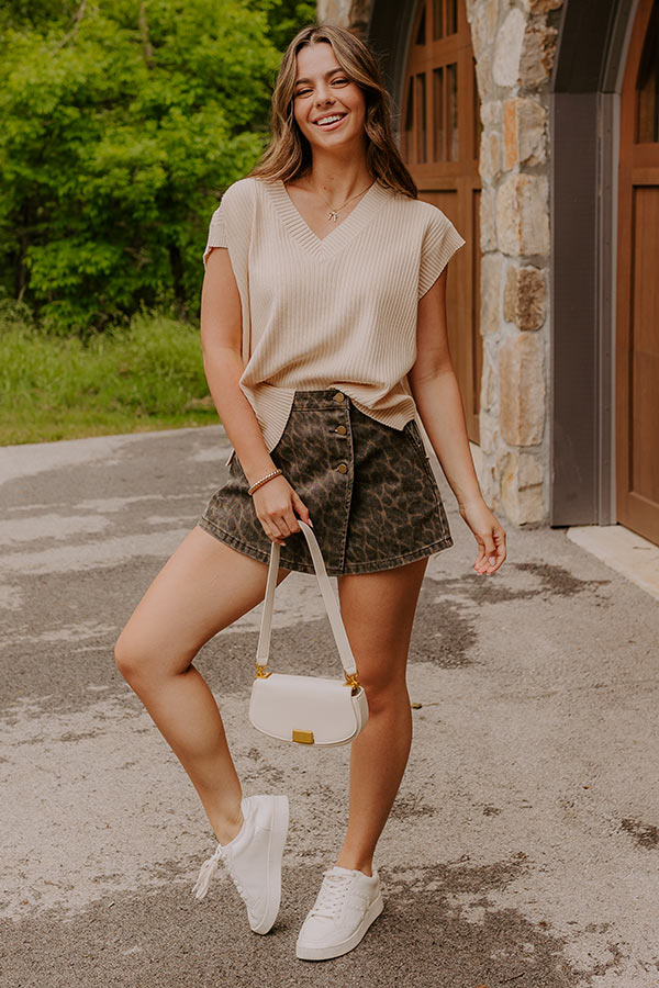 Chic Vibes Knit Vest Top in Light Beige Image 3