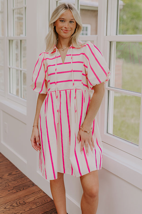 Sweet Stripes Babydoll Mini Dress Image 1