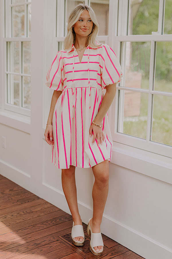 Sweet Stripes Babydoll Mini Dress Image 2