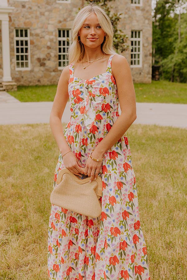 Life In Full Bloom Front Tie Maxi Dress Image - 3