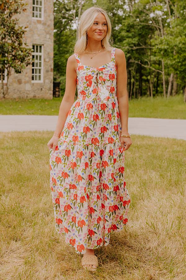 Life In Full Bloom Front Tie Maxi Dress Image - 2