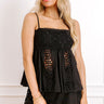 Boheme Bay Crochet Babydoll Top in Black Image 1